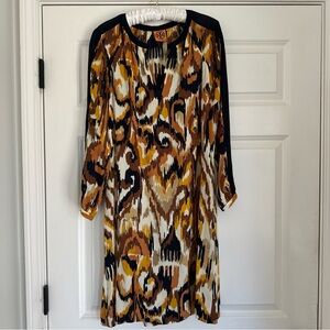 Tory Burch Brown and Black Long Sleeve Dress
